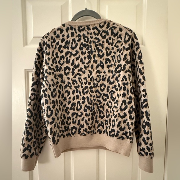 J. Crew Merino wool, leopard, crew neck sweater - Picture 2 of 4
